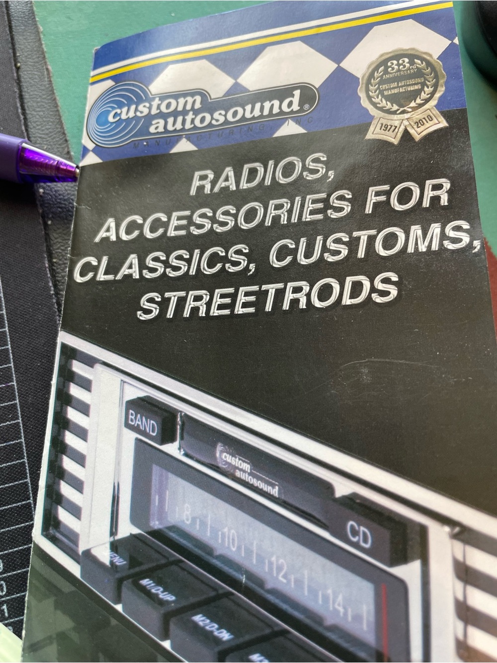 Classic Car Stereo Receiver — Black & Chrome Finish Chevy bow tie addition - Picture 4 of 4